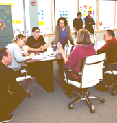 displays2go employees undergoing design thinking traning