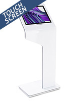 White touch screen interactive kiosk with camera and android 7.1 operating system