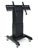 Tilting mobile flat panel stand with steel motorized frame