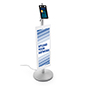 This Contactless Temperature Scanning Kiosk with Custom Signage Is Ideal for Large Event Venues Contactless temperature scanning kiosk with custom signage and full color graphics