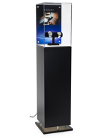 Multimedia Display Case Pedestal with Protective Acrylic Topper Acrylic Top Multimedia Display Case Pedestal