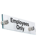 “Employees Only” Standoff Sign, Clear