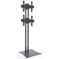 Freestanding Dual TV Stand Holds Up to 110 lbs Black freestanding dual TV stand