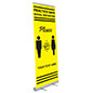 Safe Distance Floor Poster is Perfect for Informing Guests of Current Public Health Regulations 33 inch wide safe distance floor poster with pre-printed artwork