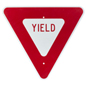 Red Yield Sign for Railroad Crossings Red Yield Sign, Reflective