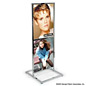 22" x 28" Poster Stand: Economical Two Tier Chrome poster stand