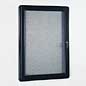 24" Enclosed Black Unit Fabric Board black frame covered display case message panel