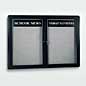 47" 2 Door Enclosed Black Frame Fabric Board w/2 headers enclosed fabric board