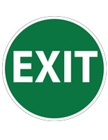 Safety floor exit sign with pre-printed message