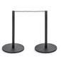 6-Stanchion Black Low Profile Barrier System for Gallery Exhibits 2 Attached Units of the 6-Stanchion Black Low Profile Barrier System