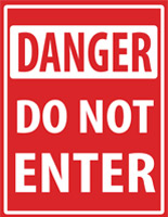 Danger floor decal do not enter safety sign with pre-printed graphics