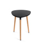 Low Triangular Side Table in Mid-Century Modern Style Black low triangular side table for home and office