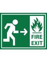 Green non-slip safety fire exit sticker