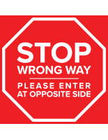Stop do not enter sticker with self-adhesive backing