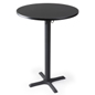 Black Bar Table Top Comes with Pre-Drilled Holes for Easy Set Up Black bar table with 30" round top