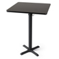 Modern Styled Square High Top Table Easy set-up 30" wide mocha walnut square high top table