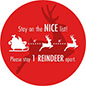 This Round Social Distance Floor Decal With Holiday Message Has an Adhesive Backing That Will Not Leave Residue After Removal or Repositioning Round social distance floor decal with holiday message and adhesive backing for indoor and outdoor surfaces