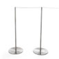 Sleek 10-Stanchion Silver Museum Barrier Set 10-Stanchion Silver Museum Barrier Set with 100' Gray Elastic Barrier Cord