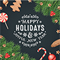 48” x 48” Square “Happy Holidays” Floor Decal - Great for Most Substrates 48” x 48” square “Happy Holidays” floor decal with festive message