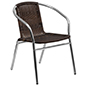 Aluminum Rattan Restaurant Stacking Chair Stands up to Weathering Aluminum rattan restaurant stacking chair uses weather-resistant materials