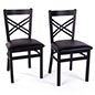This Set of Two Black Metal Cafe Chair Make the Perfect Addition to Office Lobbies Black metal cafe chair with black epoxy coat frame