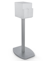 frosted pedestal suggestion box stand with lock and convertible literature pockets