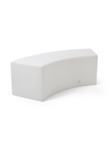 15.75-inch high white LED serpentine bench