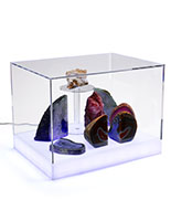 Countertop led collectables display case with easy lift off lid