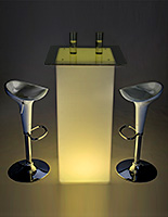 LED tall boy bar table set for pubs or events