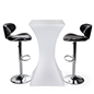 Hourglass LED Pub Table Set with Rechargeable Battery Rechargeable battery built in to hourglass LED pub table set