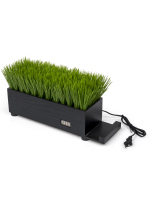 Black Grass Desktop Charging Station Reduces Workspace Clutter 16-inch long black grass desktop charging station