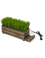 Zebra Wood Potted Grass Device Charger Increases Productivity Through Organization 16-inch long zebra wood potted grass device charger