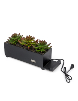Black Succulents Charging Station Planter Organizes Desk Space 16-inch long black succulents charging station planter