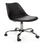 Oblique Shot of Molded Wheeled Office Chair Molded Wheeled Office Chair with Black Resin Seat