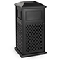 This Aluminum Outdoor Dome Trash Receptacle Will Look Great Outside of Office Buildings Aluminum outdoor dome trash receptacle with 17 gallon capacity