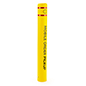 These Custom Removable Pipe Bollard Sleeves Provide Two Branding Opportunities Custom removable pipe bollard sleeves in yellow with 52 inch height