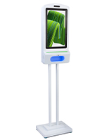 Digital hand sanitizer floor kiosk with 21.5  inch touchless screen