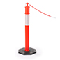 This Traffic Delineator Post with Chain is Designed for Long Term Use Traffic delineator post with chain with HDPE material