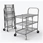This Collapsible Metal Service Cart Can Handle Heavy Loads with 100 lb Weight Capacity Per Shelf Collapsible metal service cart with 300 lbs weight capacity