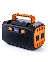 Portable battery power station with black primary color 