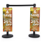 Coroplast Stanchion Advertising Poster for Lobbies and Checkout Lines straight sided high quality UV printed coroplast stanchion advertising poster