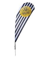 Feliz Navidad Holiday Teardrop Flag for Outdoor Use 11' tall black and white feliz navidad holiday teardrop flag with festive message