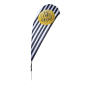 Feliz Navidad Holiday Teardrop Flag with Pre-Printed Message 11' tall black and white feliz navidad holiday teardrop flag