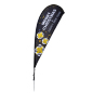 Christmas Teardrop Flag for Outdoor Use 11' tall black christmas teardrop flag with gold accents