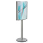 Oblique View of Curved 22 x 28 Poster Stand Curved 22 x 28 Poster Stand with Rubber Edge on Base