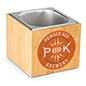 Add This Personalized Bamboo Branded Ice Housing to Your Next Buffet Line Bamboo branded ice housing with natural wood finish