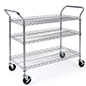 This Chrome Wire Utility Cart Is Ideal for Transporting Food in Commercial Kitchens Chrome wire utility cart has four caster wheels