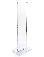 Indoor acrylic floor sign totem display with rounded top edges