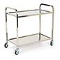This 2 Tier Stainless Steel Service Cart Has a Variety of Useful Purposes 2 tier stainless steel service cart with 66.1 lbs weight capacity per shelf