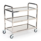 This 3 Tier Stainless Steel Utility Cart is the Perfect Tool for Janitor Use 3 tier stainless steel utility cart with SS201 metal material